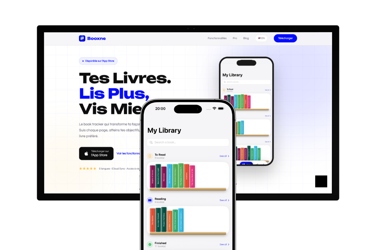 Interface Booxne - Bibliothèque