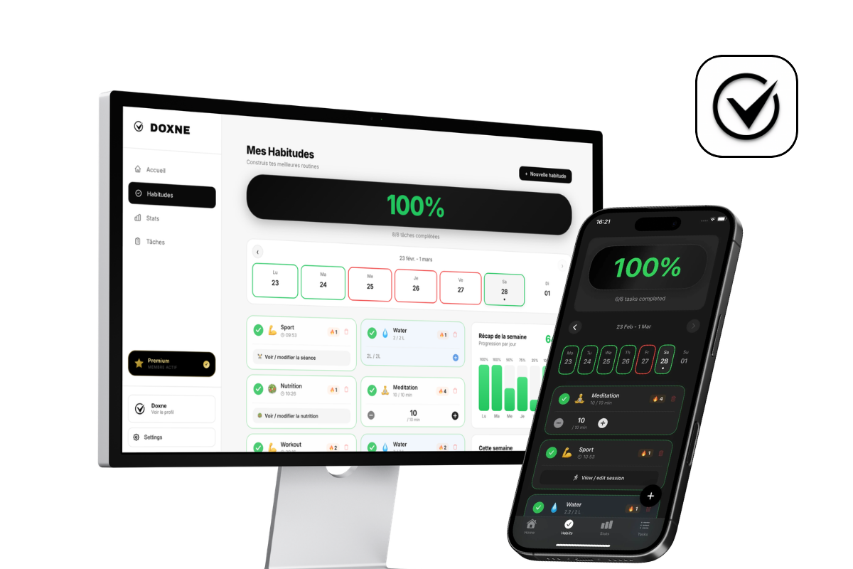 Doxne, Habit Tracker iOS publié sur l'App Store